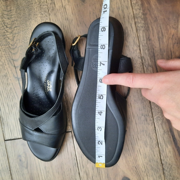 SAS Caress Tripad Comfort Cross Strap Wedge Sandal Black Size 8 - Picture 12 of 16